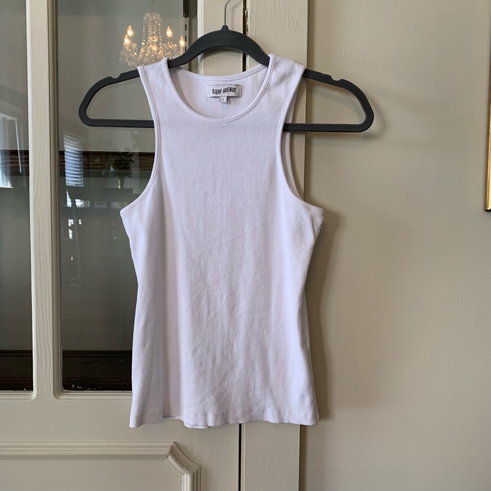DJERF AVENUE WHITE RIBBED TANK